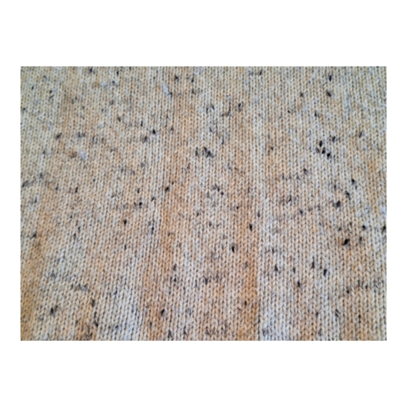 Chaps Tweed Mock Neck Popover Sweater Cotton Blend Elbow Patch Oatmeal Speck XL - Picture 6 of 15